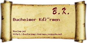 Bucheimer Kármen névjegykártya